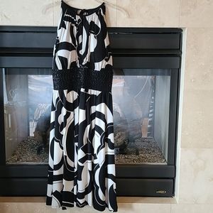 Black and white dress with beaded waist band